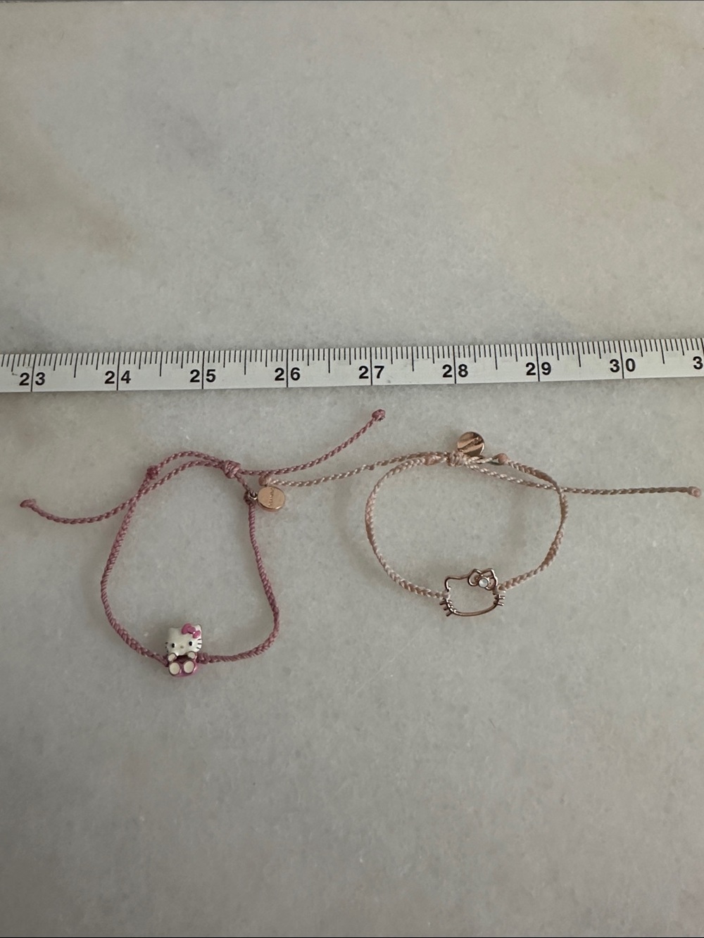 Hello Kitty Pink and Rose Gold Cord Bracelets - Kids Accessories